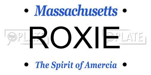 ROXIE Massachusetts License Plate
