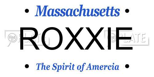 ROXXIE Massachusetts License Plate
