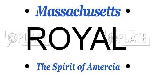 ROYAL Massachusetts License Plate