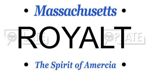 ROYALT Massachusetts License Plate