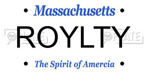 ROYLTY Massachusetts License Plate