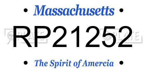 RP21252 Massachusetts License Plate