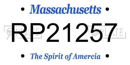 RP21257 Massachusetts License Plate