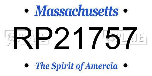 RP21757 Massachusetts License Plate