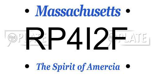 RP4I2F Massachusetts License Plate