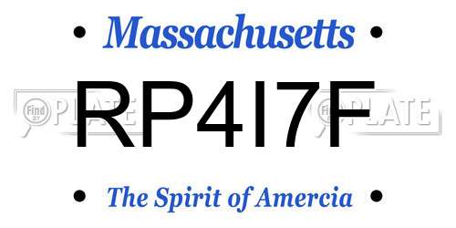 RP4I7F Massachusetts License Plate