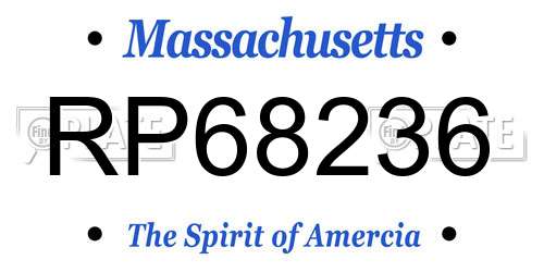 RP68236 Massachusetts License Plate