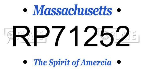 RP71252 Massachusetts License Plate