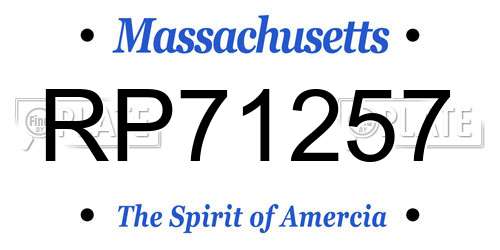 RP71257 Massachusetts License Plate