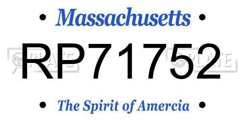 RP71752 Massachusetts License Plate