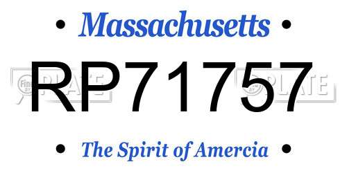 RP71757 Massachusetts License Plate