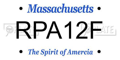 RPA12F Massachusetts License Plate