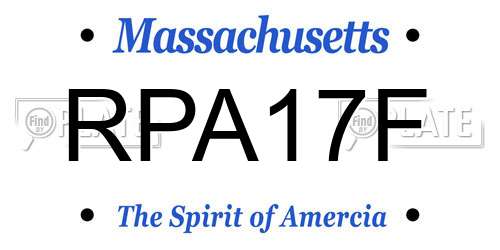 RPA17F Massachusetts License Plate