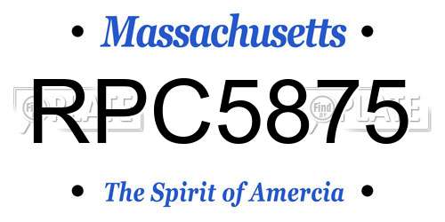 RPC5875 Massachusetts License Plate