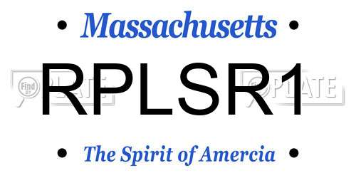 RPLSR1 Massachusetts License Plate
