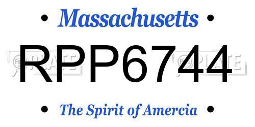 RPP6744 Massachusetts License Plate
