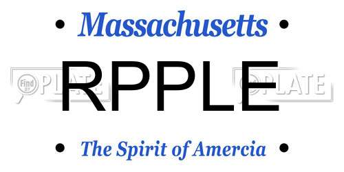 RPPLE Massachusetts License Plate