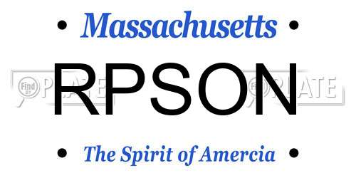 RPSON Massachusetts License Plate
