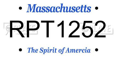 RPT1252 Massachusetts License Plate