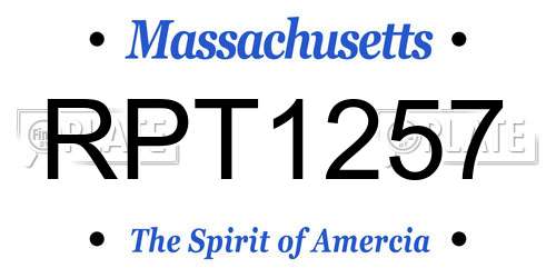 RPT1257 Massachusetts License Plate