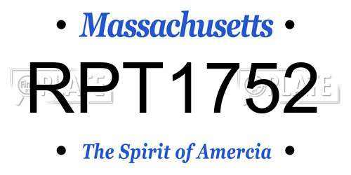 RPT1752 Massachusetts License Plate