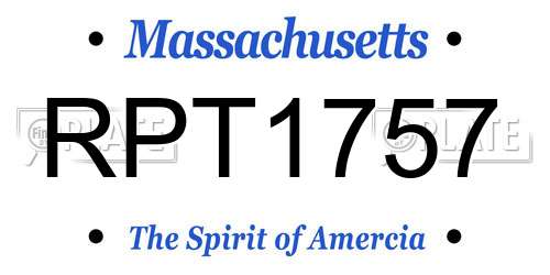 RPT1757 Massachusetts License Plate