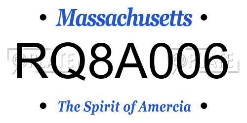 RQ8A006 Massachusetts License Plate