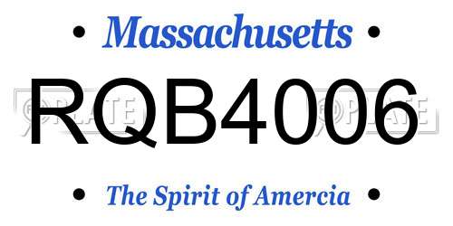 RQB4006 Massachusetts License Plate