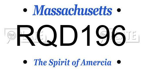 RQD196 Massachusetts License Plate