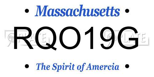 RQO19G Massachusetts License Plate