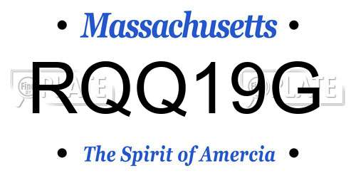 RQQ19G Massachusetts License Plate