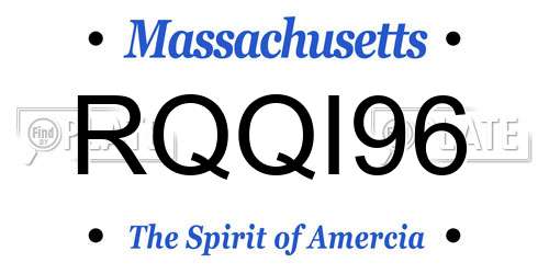 RQQI96 Massachusetts License Plate