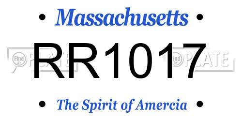 RR1017 Massachusetts License Plate