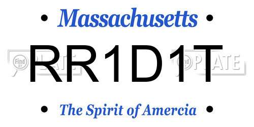 RR1D1T Massachusetts License Plate