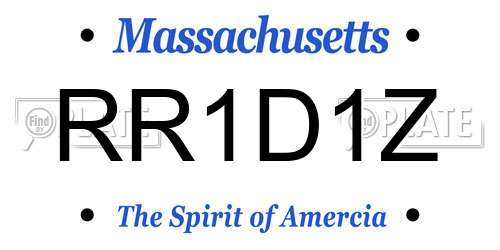 RR1D1Z Massachusetts License Plate