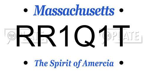 RR1Q1T Massachusetts License Plate
