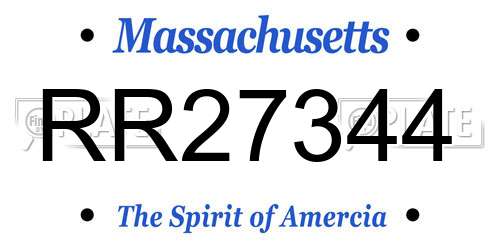RR27344 Massachusetts License Plate