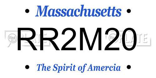 RR2M20 Massachusetts License Plate