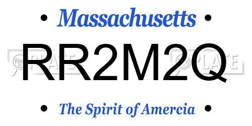 RR2M2Q Massachusetts License Plate