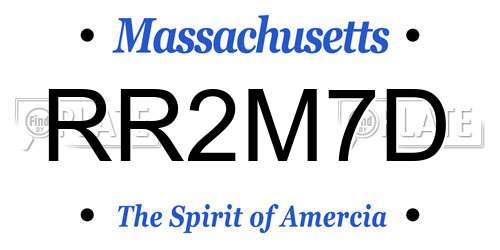 RR2M7D Massachusetts License Plate