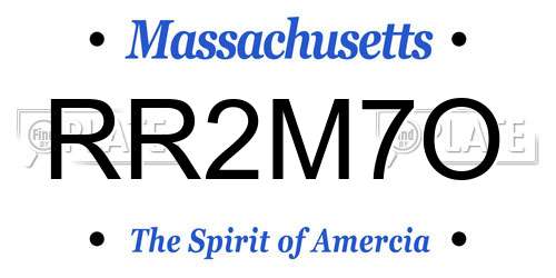 RR2M7O Massachusetts License Plate