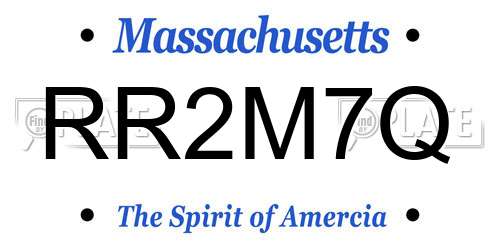 RR2M7Q Massachusetts License Plate
