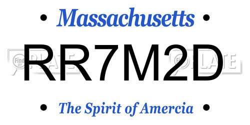 RR7M2D Massachusetts License Plate