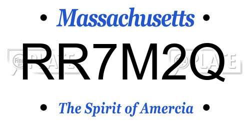 RR7M2Q Massachusetts License Plate