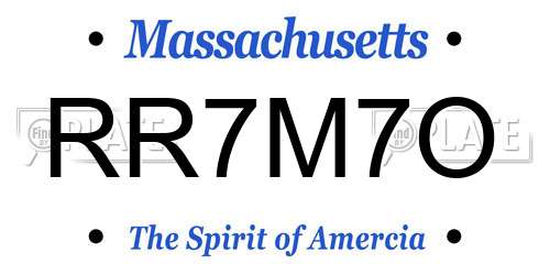 RR7M7O Massachusetts License Plate