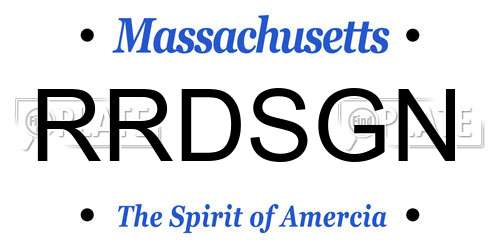 RRDSGN Massachusetts License Plate