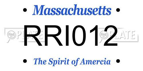 RRI012 Massachusetts License Plate
