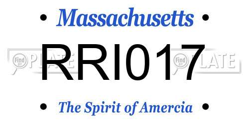 RRI017 Massachusetts License Plate