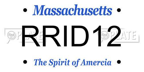 RRID12 Massachusetts License Plate