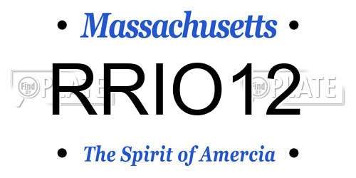 RRIO12 Massachusetts License Plate